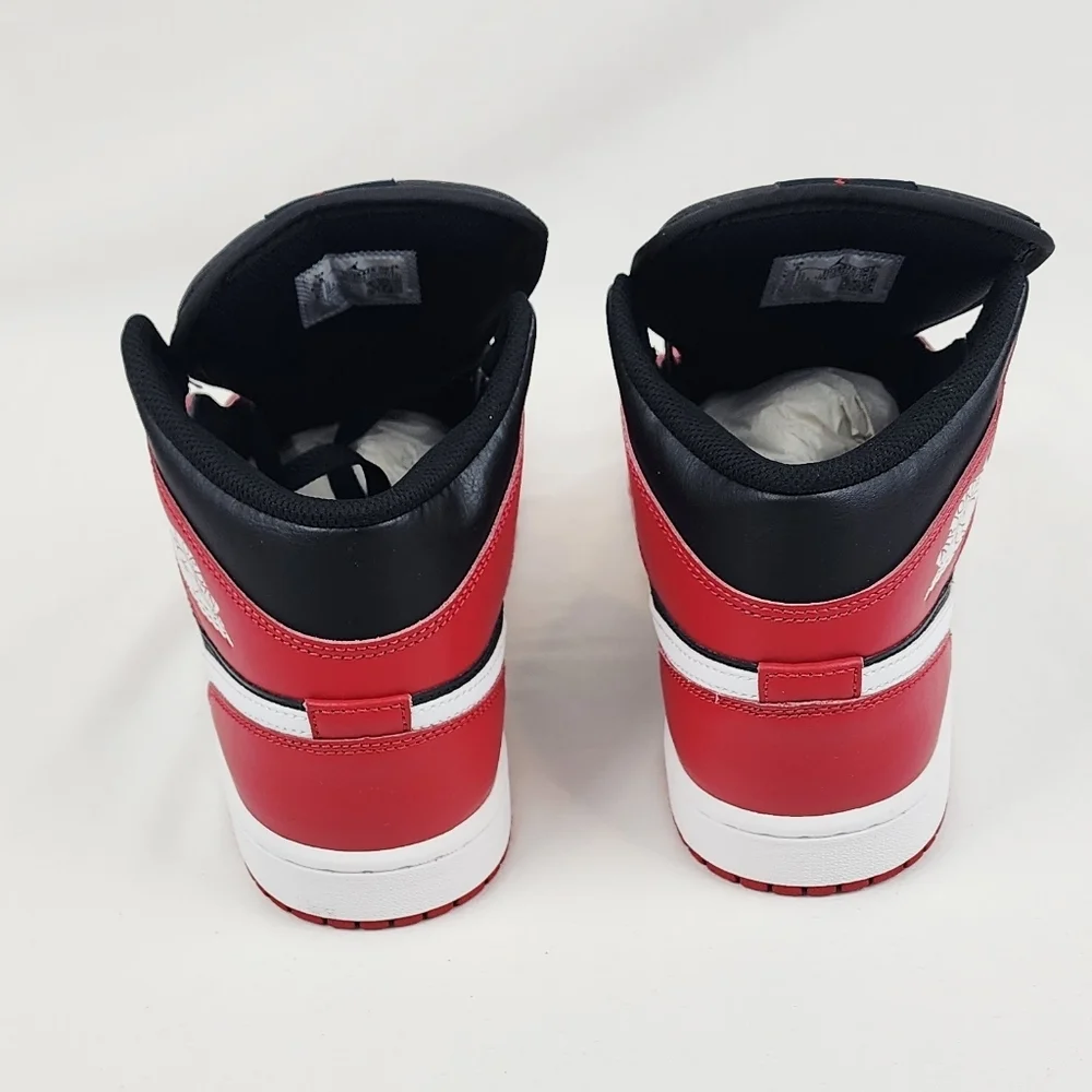 Air Jordan 1 Mid Sneakers Black/Gym Red/White